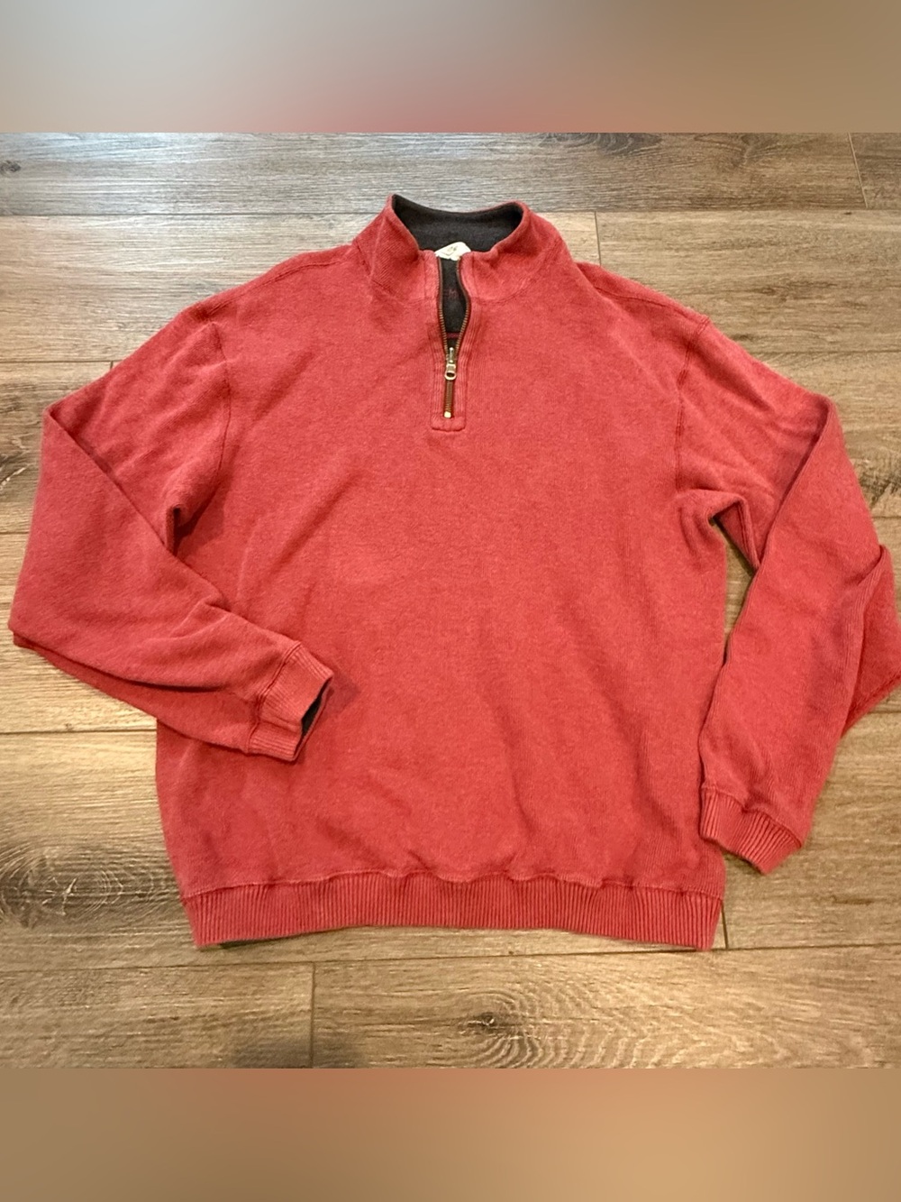 Daniel Cremieux Red Ribbed Quarter-Zip Sweater